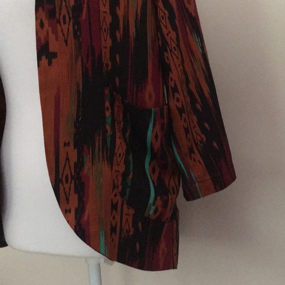 COLLECTIVE CONCEPTS Tribal Design Open Cardigan - Picture 3 of 5